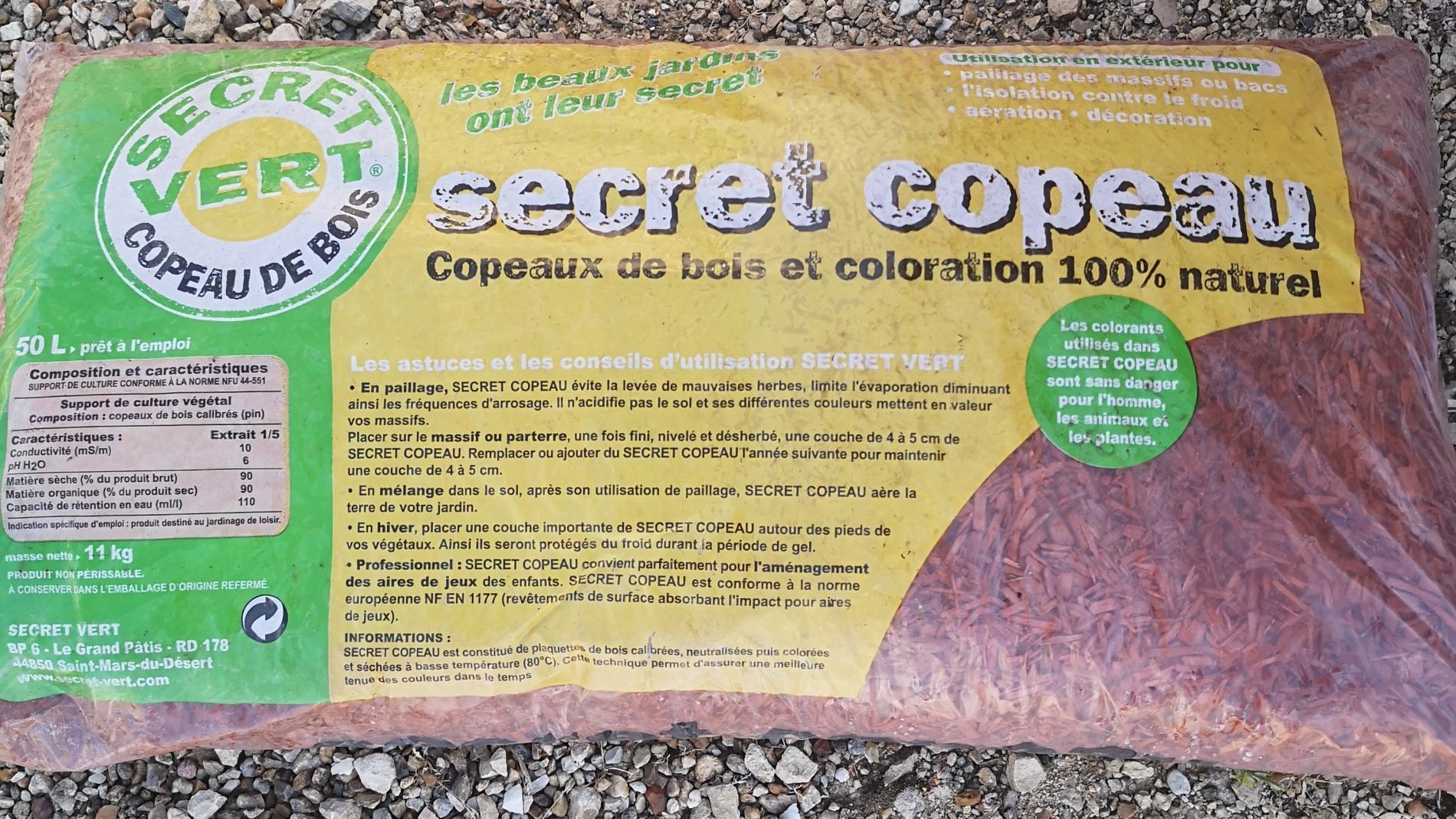 Secret copeau rouge sac 50 litres